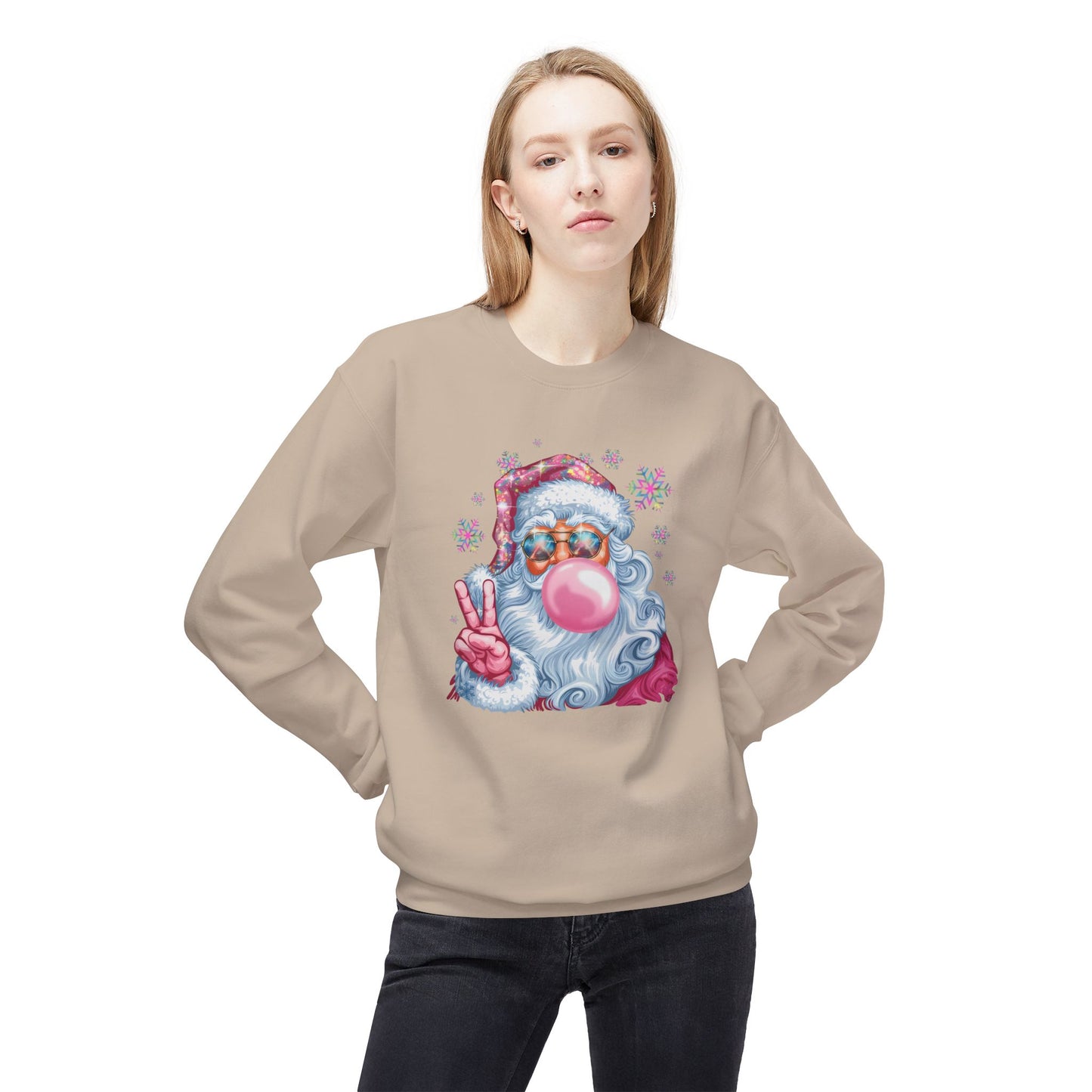 Santa Claus Midweight Softstyle Fleece Crewneck Sweatshirt