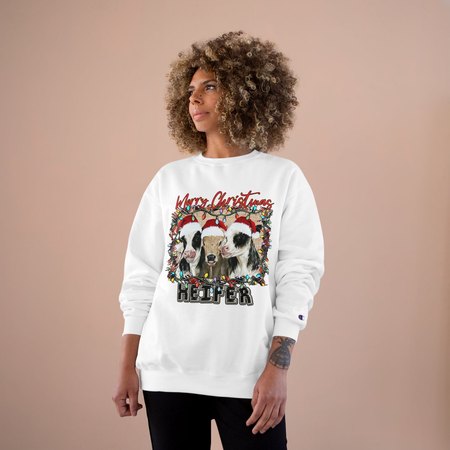 Merry Christmas Heffer Champion Sweatshirt