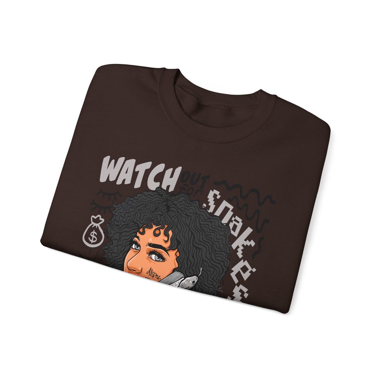 Watch Out for Snakes Crewneck Sweatshirt - Bold Graphic Design