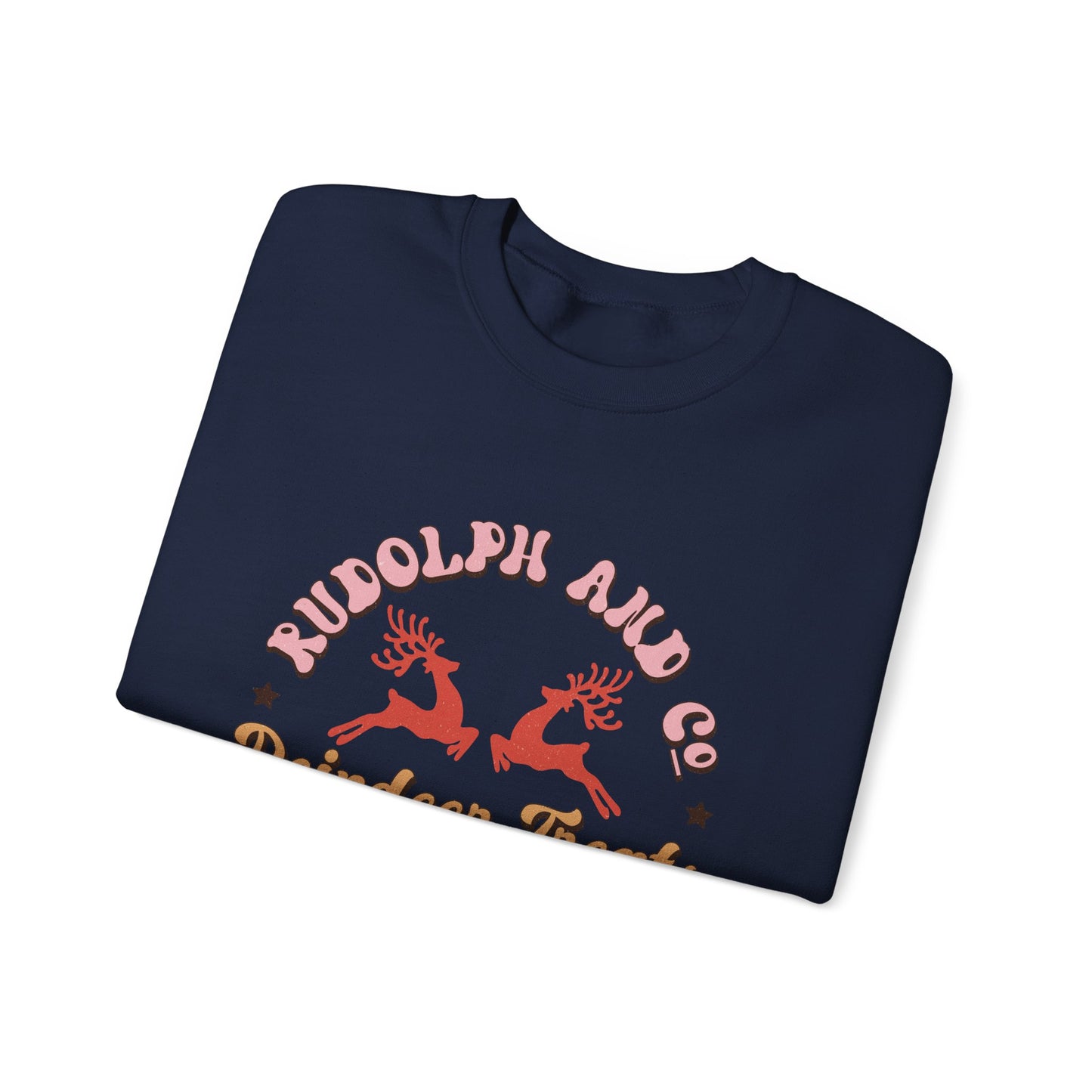 Christmas Crewneck Sweatshirt - Rudolph & Santa's Reindeer Treats Design