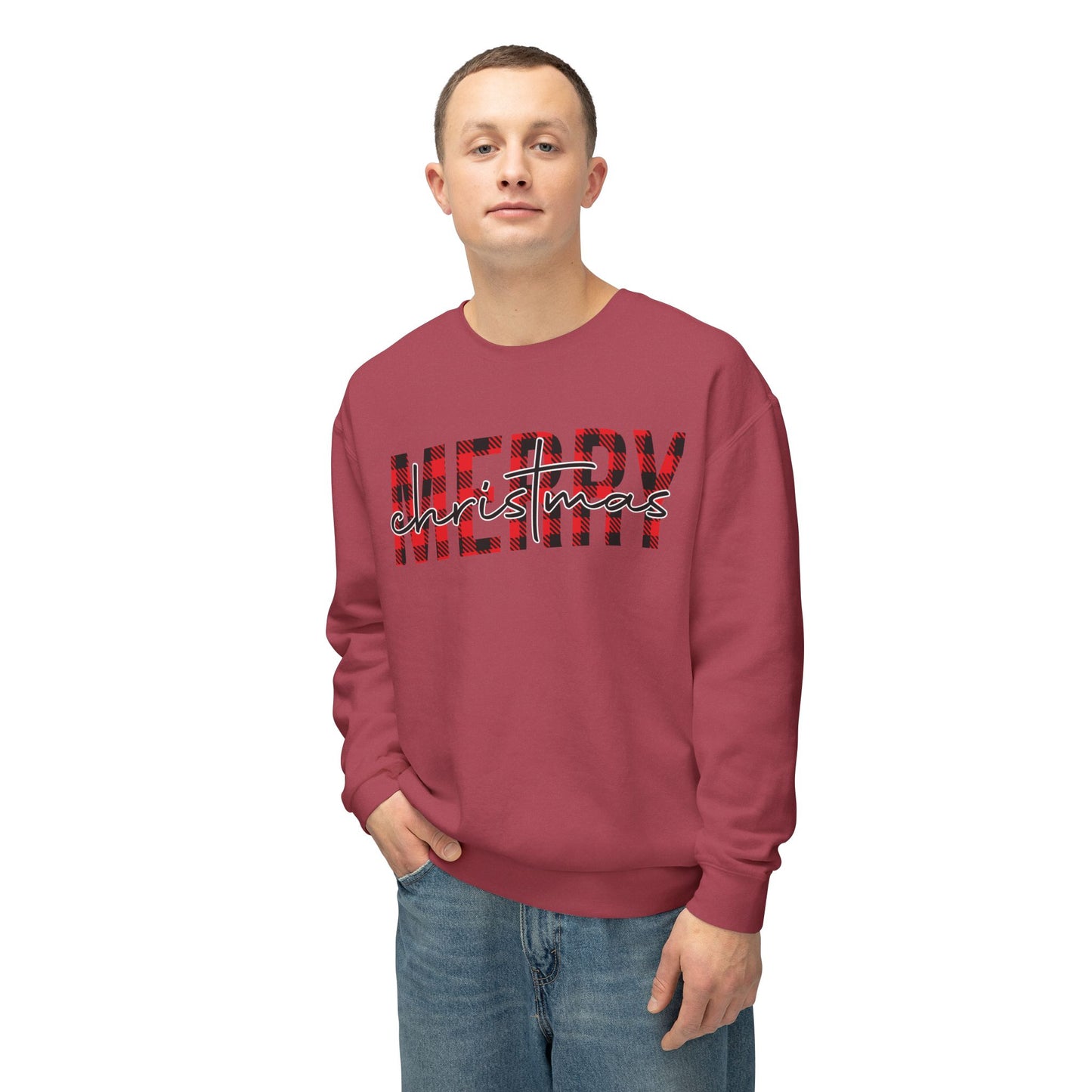 Merry Christmas Unisex Lightweight Crewneck Sweatshirt