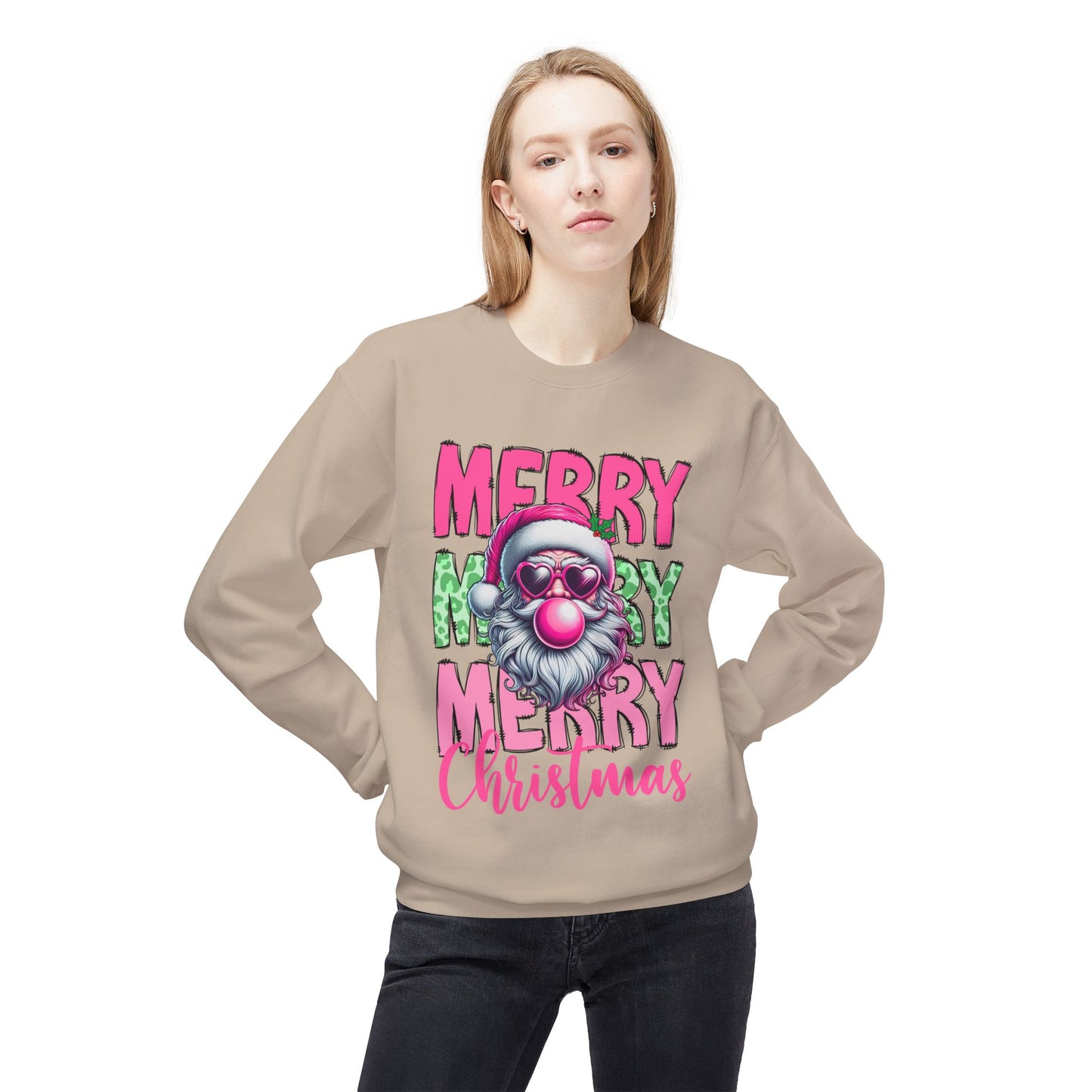 Merry Christmas Fleece Crewneck Sweatshirt