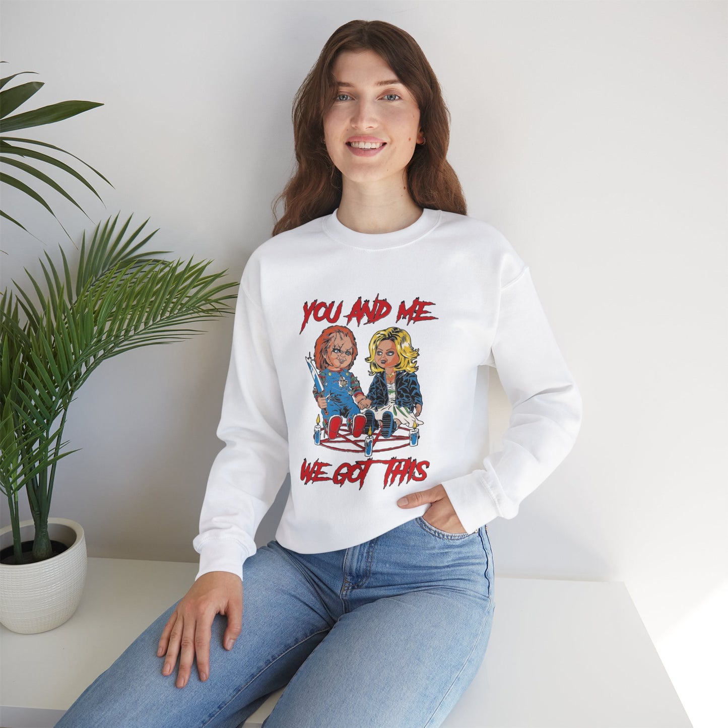 Chucky and bride Halloween Sweatshirt