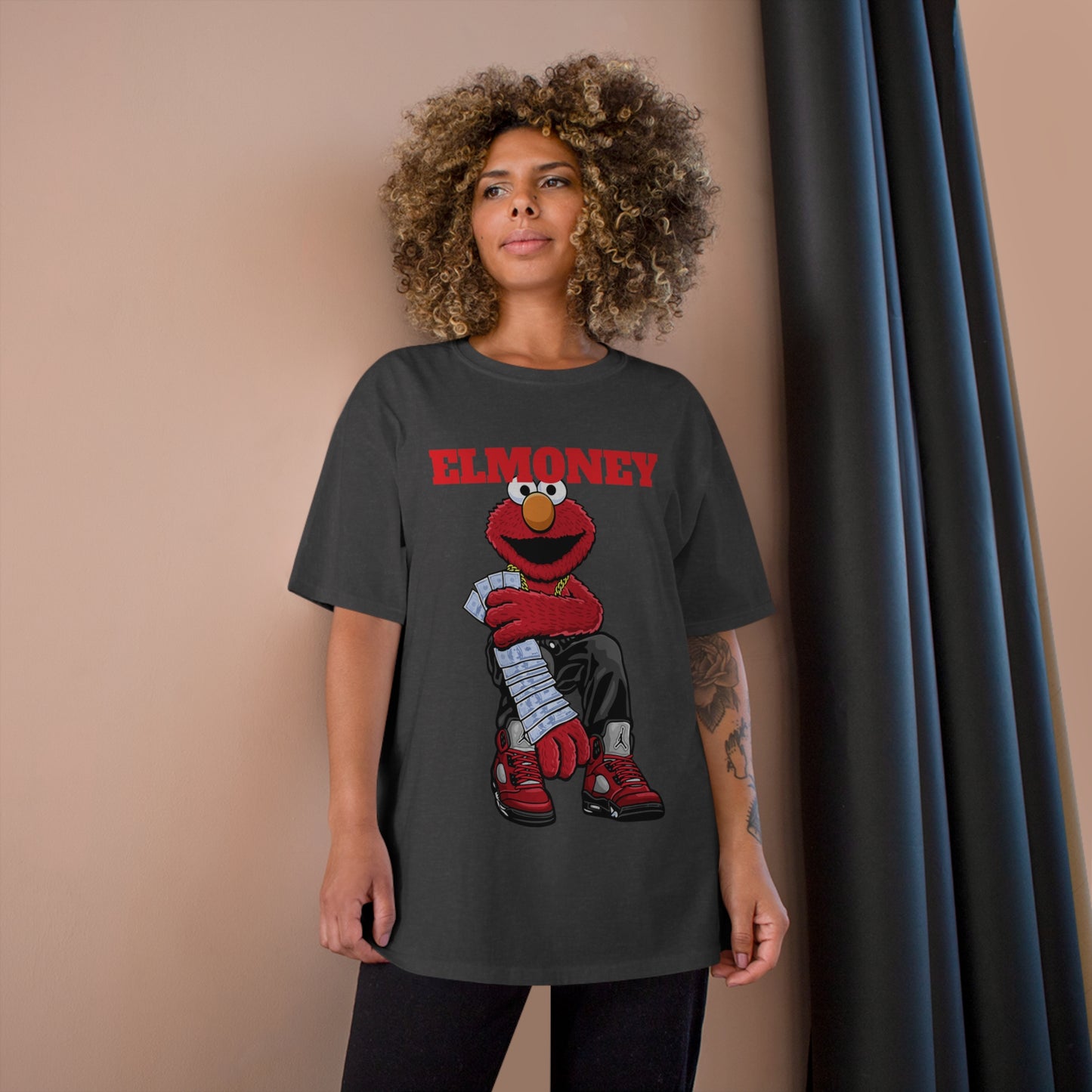 Elmo Champion T-Shirt with Money Design