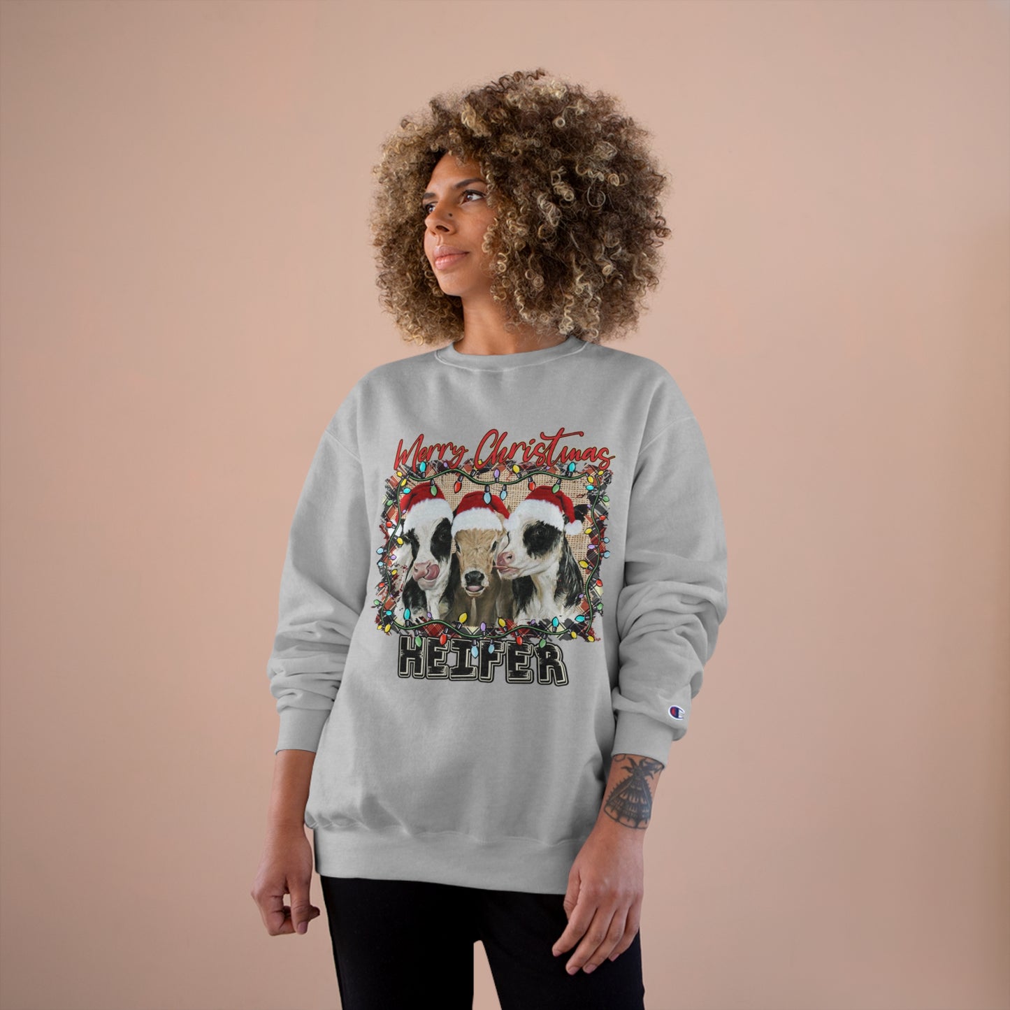 Merry Christmas Heffer Champion Sweatshirt