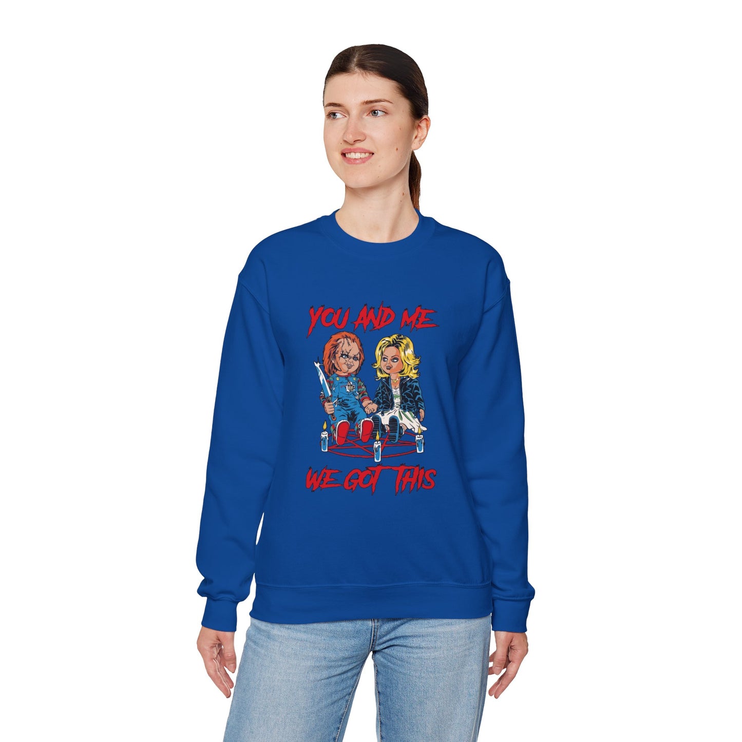 Chucky and bride Halloween Sweatshirt