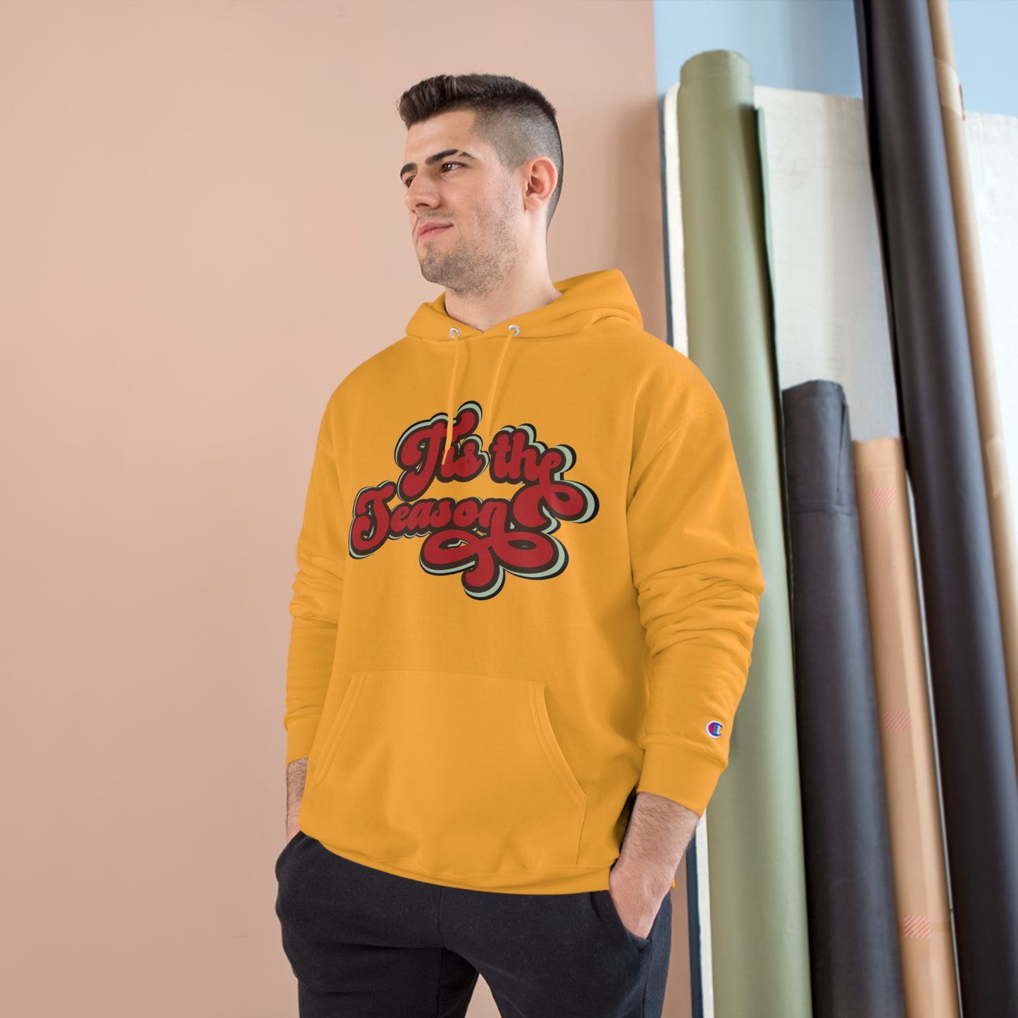 Festive Champion Hoodie - 'Tis the Season Christmas Sweatshirt