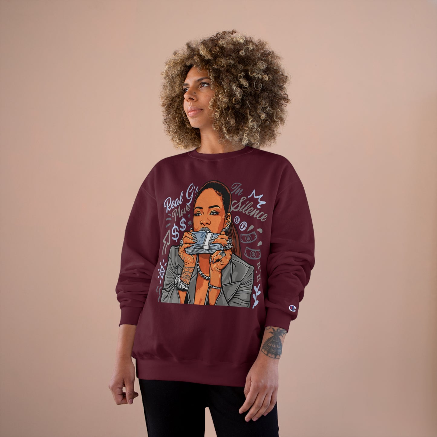 Real G's Move In Silence Champion Sweatshirt