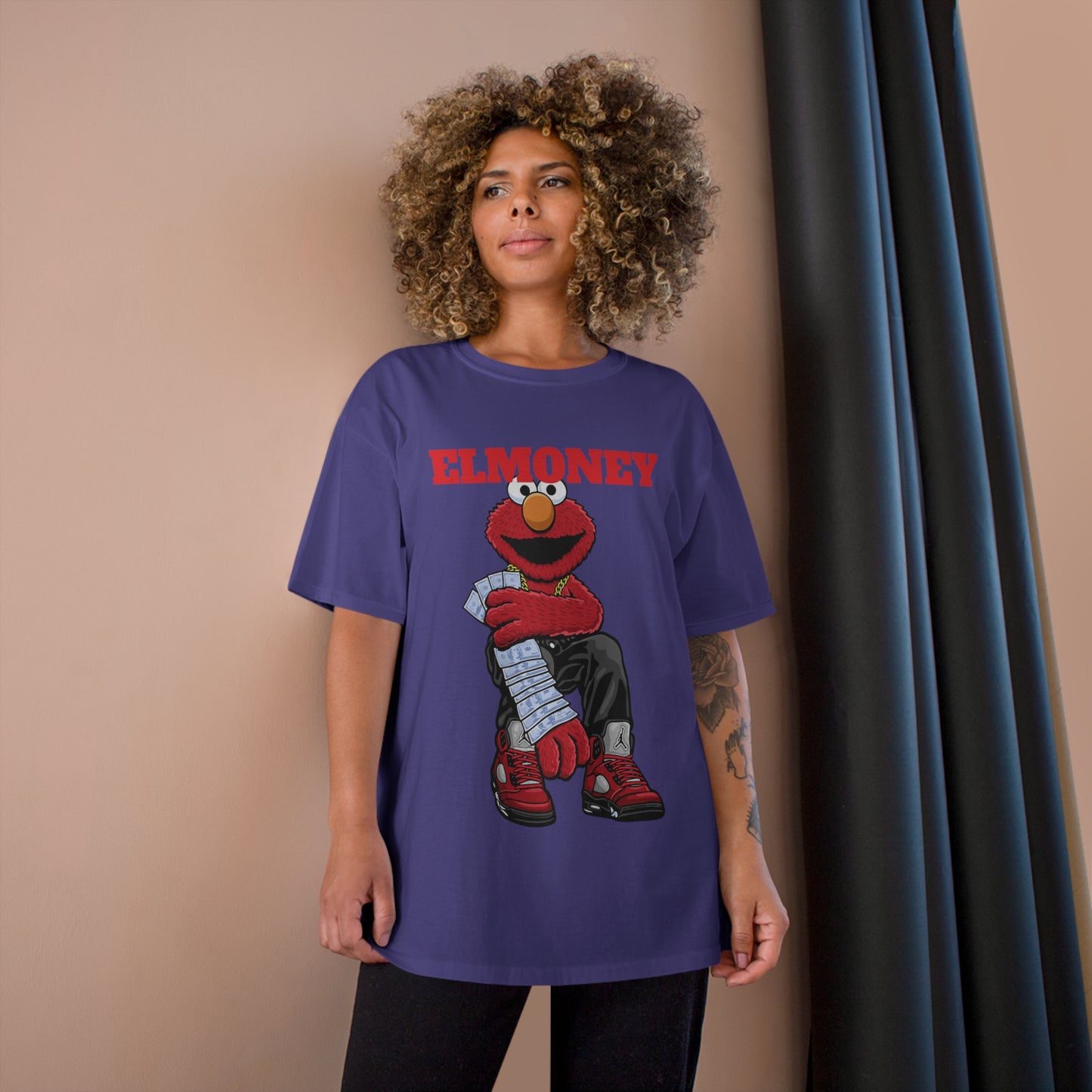 Elmo Champion T-Shirt with Money Design