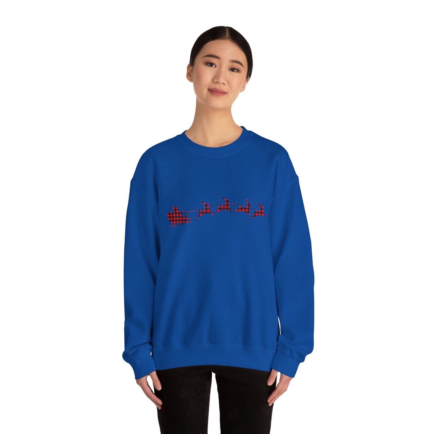Unisex Christmas Crewneck Sweatshirt - Rudolph & Santa's Reindeer Treats Design