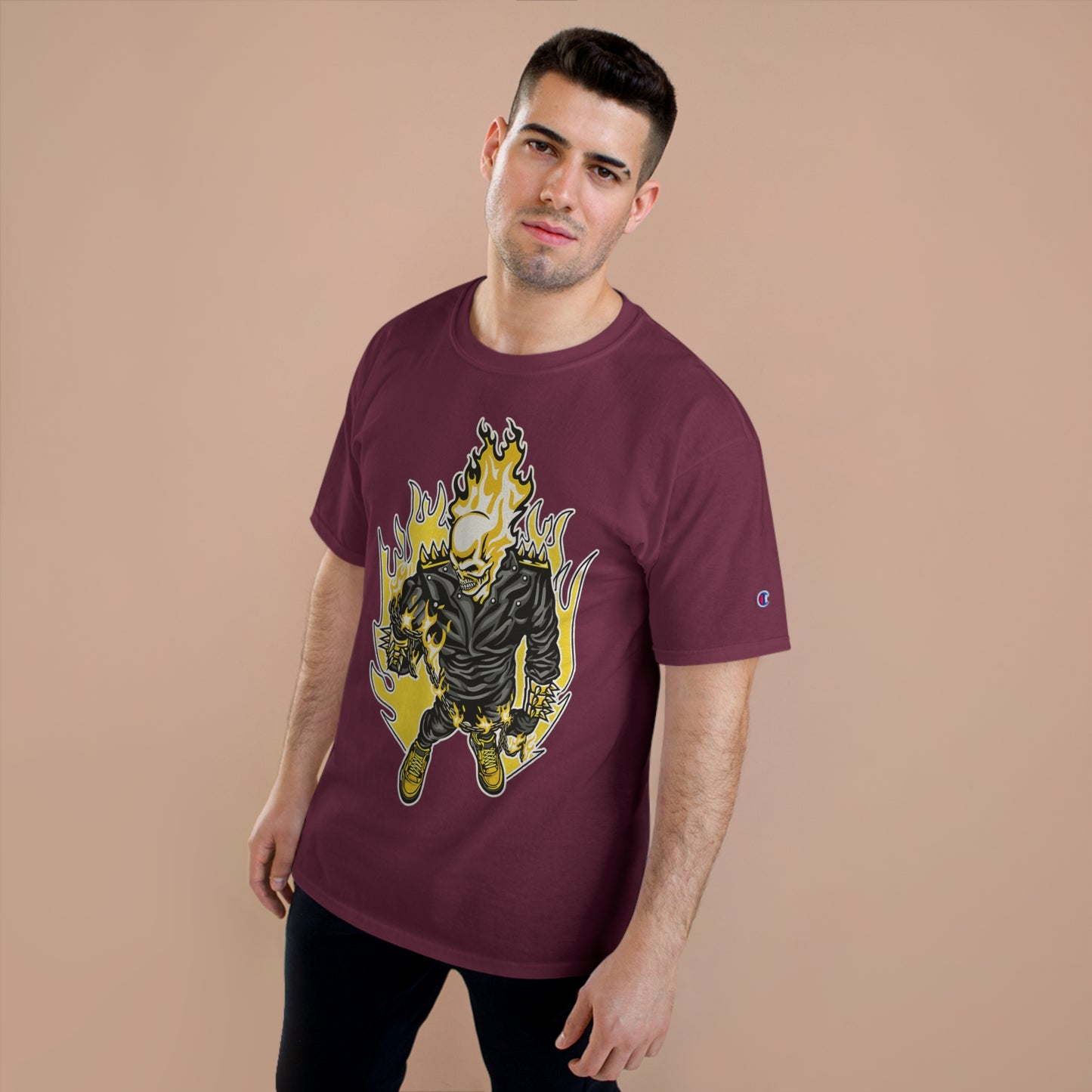 Flaming Skull Champion T-Shirt