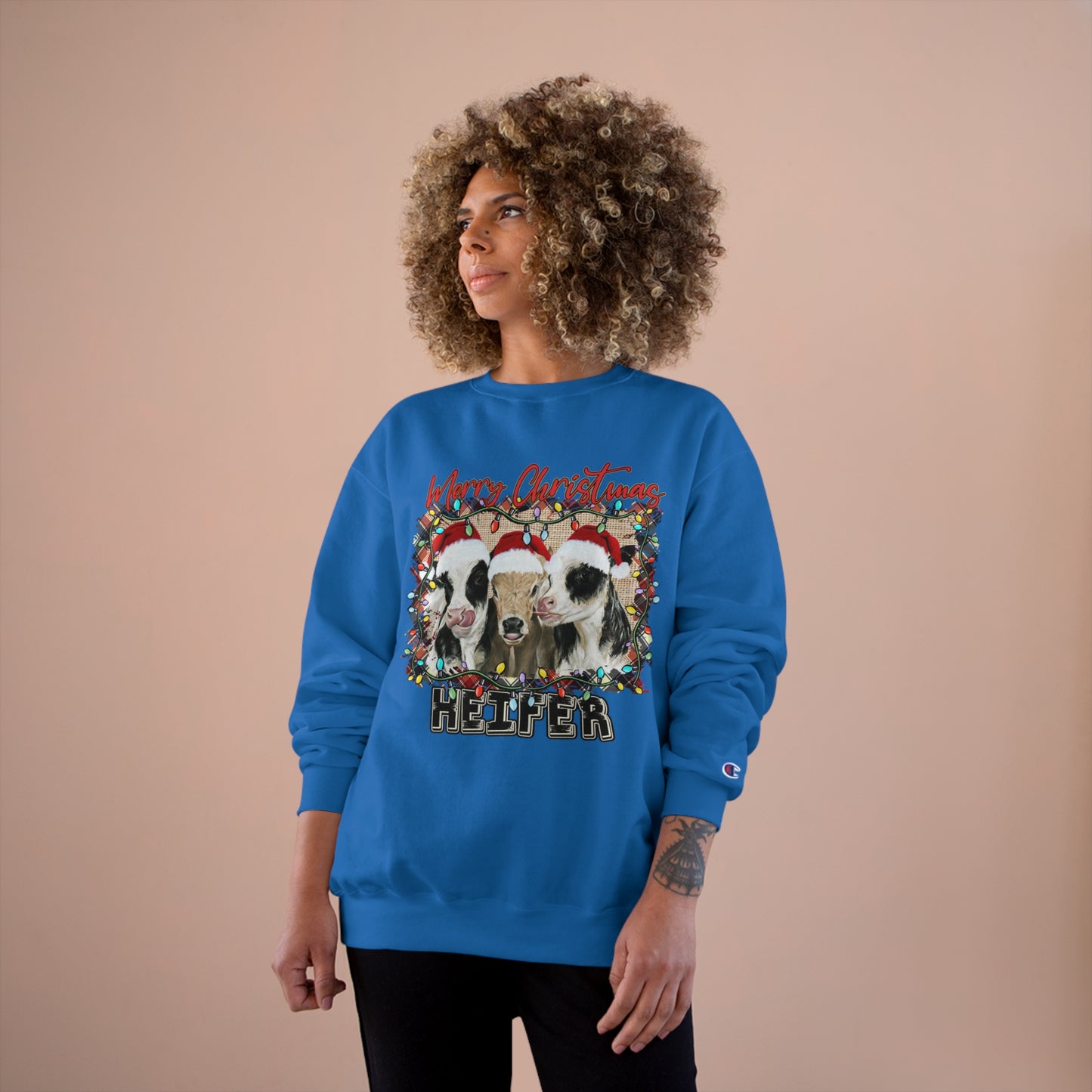 Merry Christmas Heffer Champion Sweatshirt