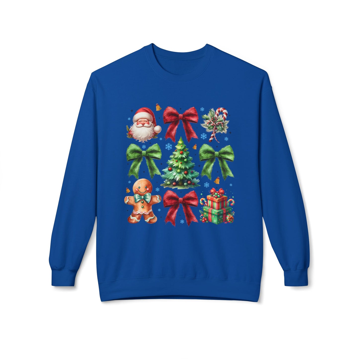 Festive Fleece Crewneck Sweatshirt - Christmas Cheer Design