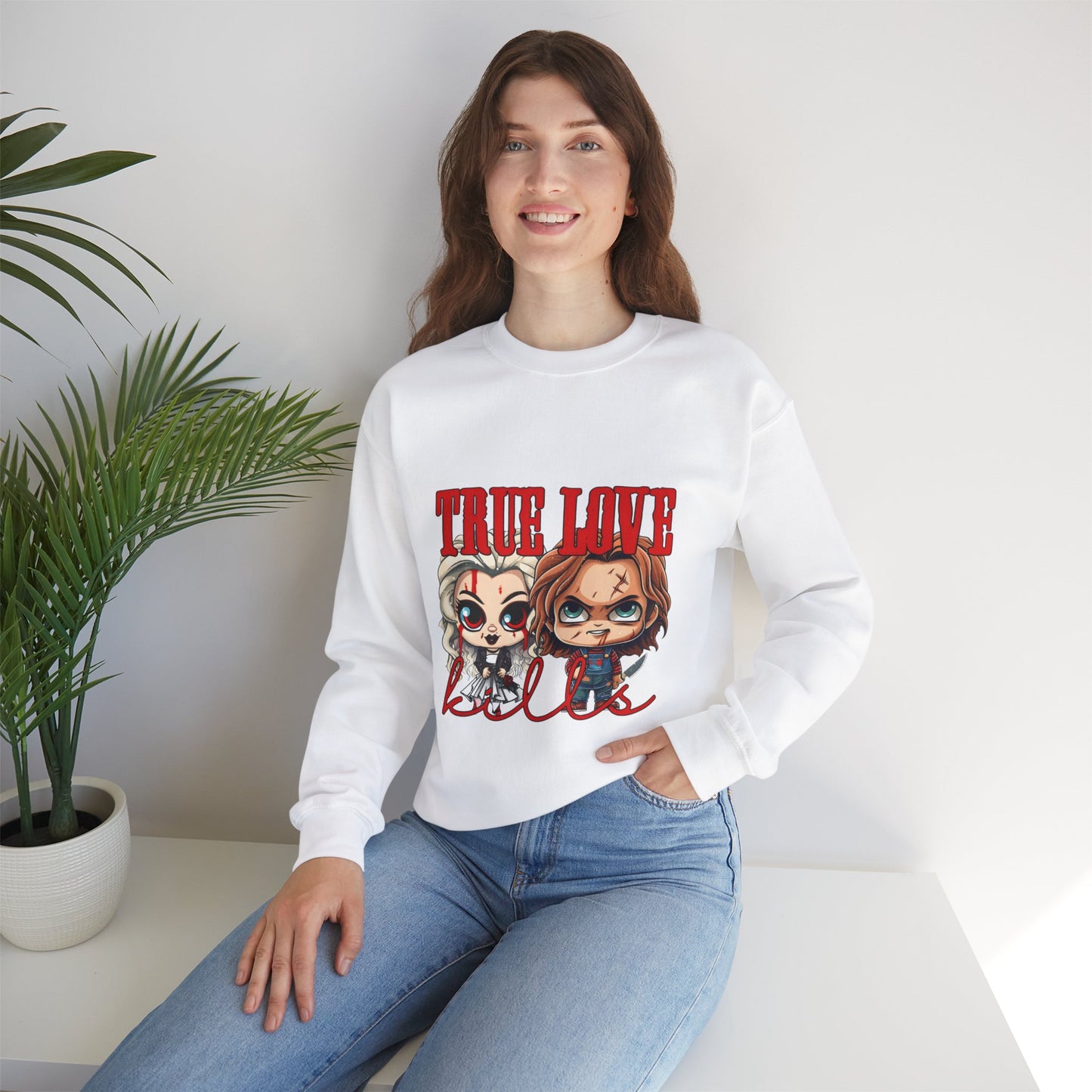 Chucky and bride Halloween Sweatshirt
