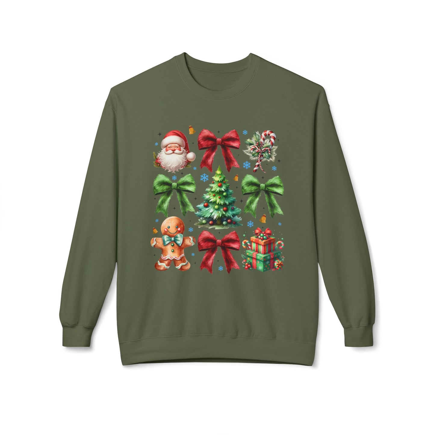 Festive Fleece Crewneck Sweatshirt - Christmas Cheer Design