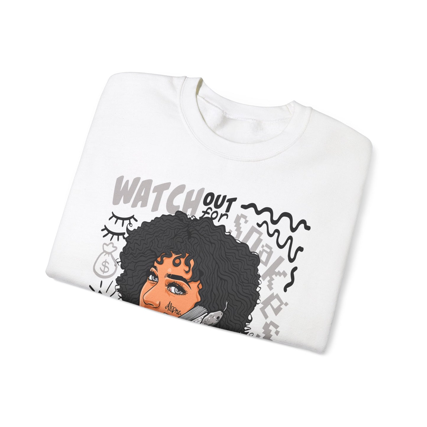 Watch Out for Snakes Crewneck Sweatshirt - Bold Graphic Design