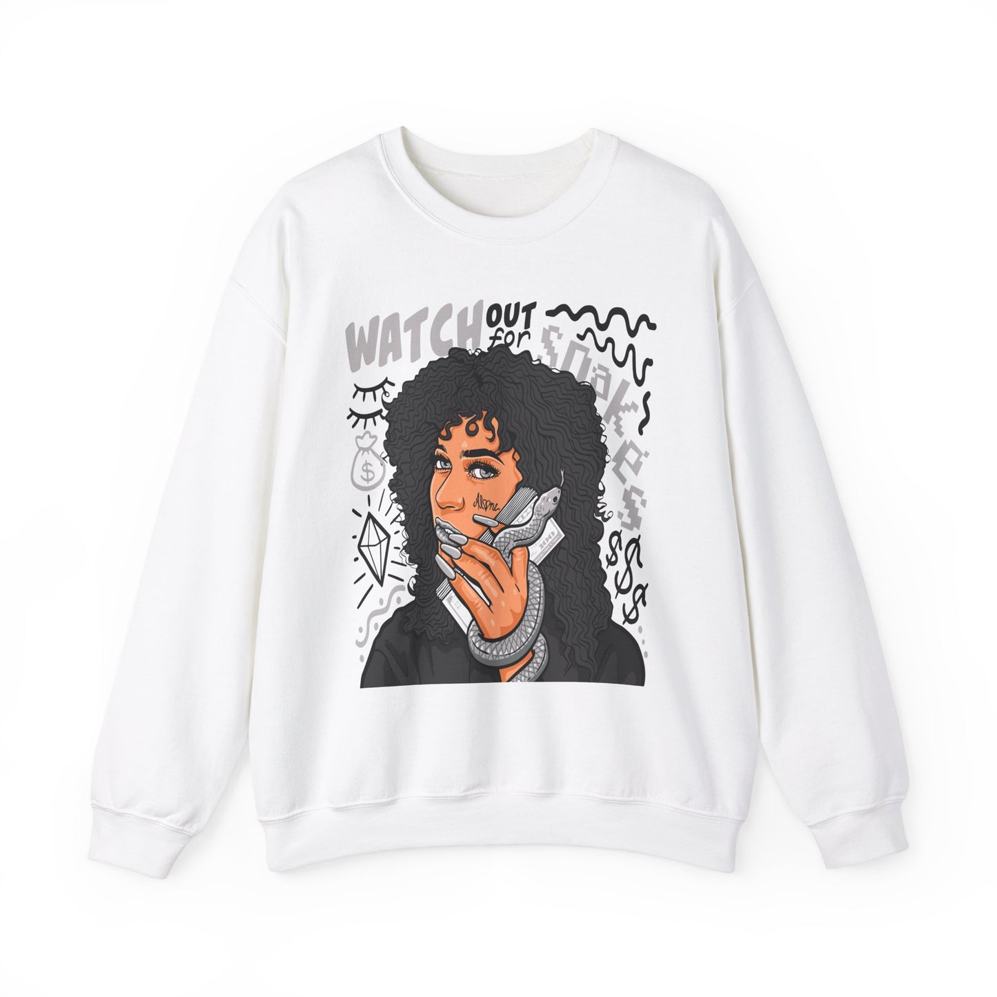 Watch Out for Snakes Crewneck Sweatshirt - Bold Graphic Design