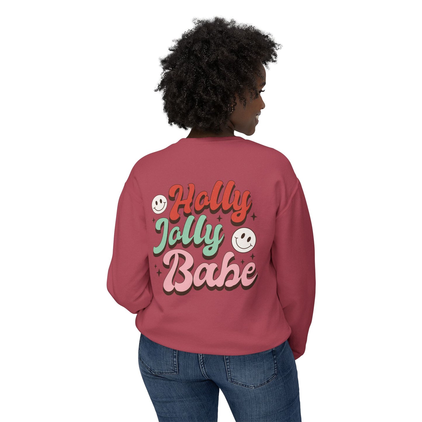 Festive Unisex Crewneck Sweatshirt - 'Ho Ho Ho' & 'Holly Jolly Babe' Design