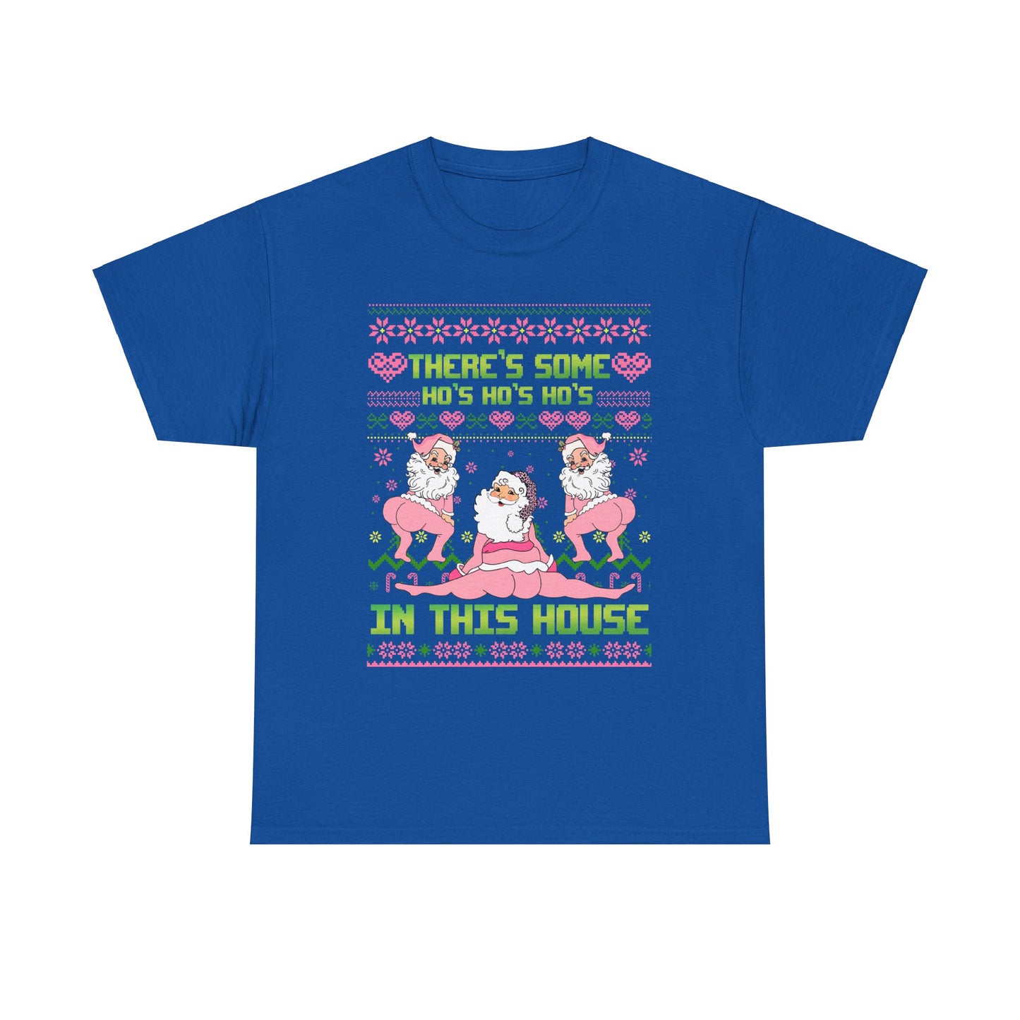 Funny Christmas Unisex Heavy Cotton Tee - "There's Some Ho's Ho's Ho's in This House"