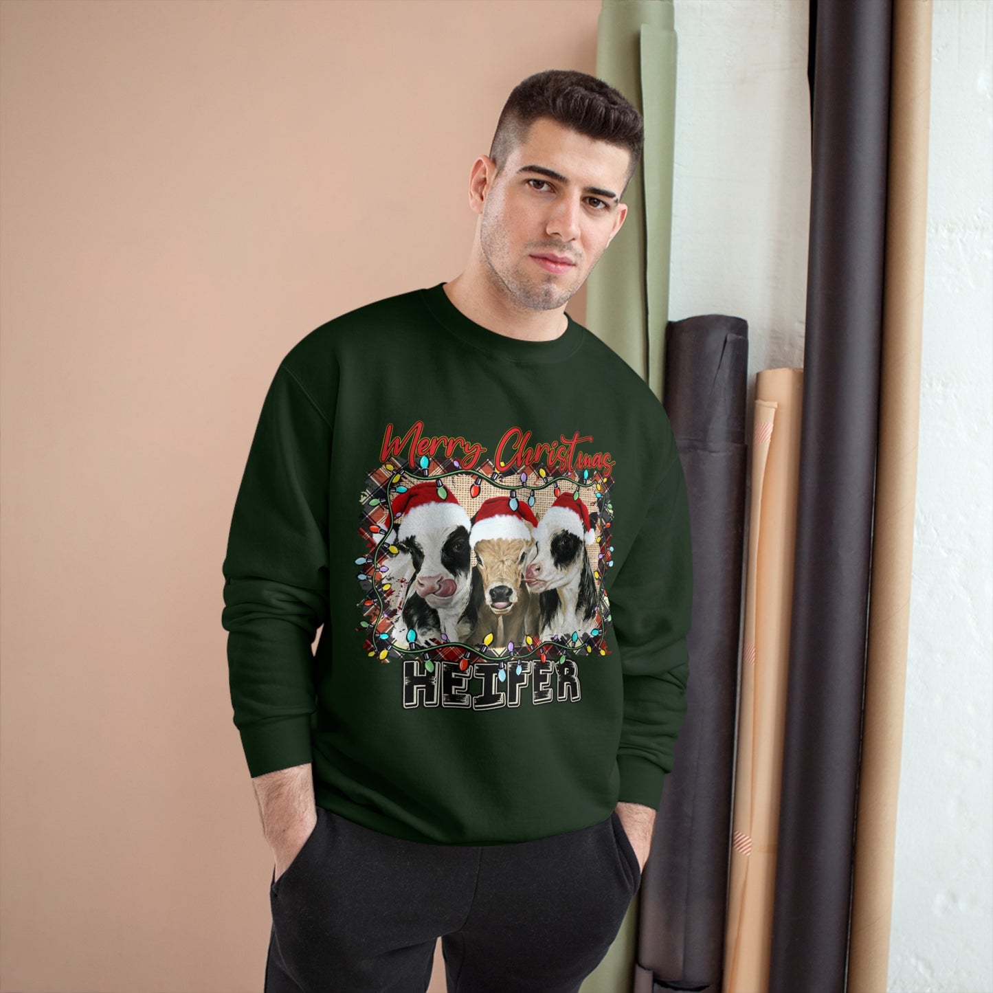 Merry Christmas Heffer Champion Sweatshirt