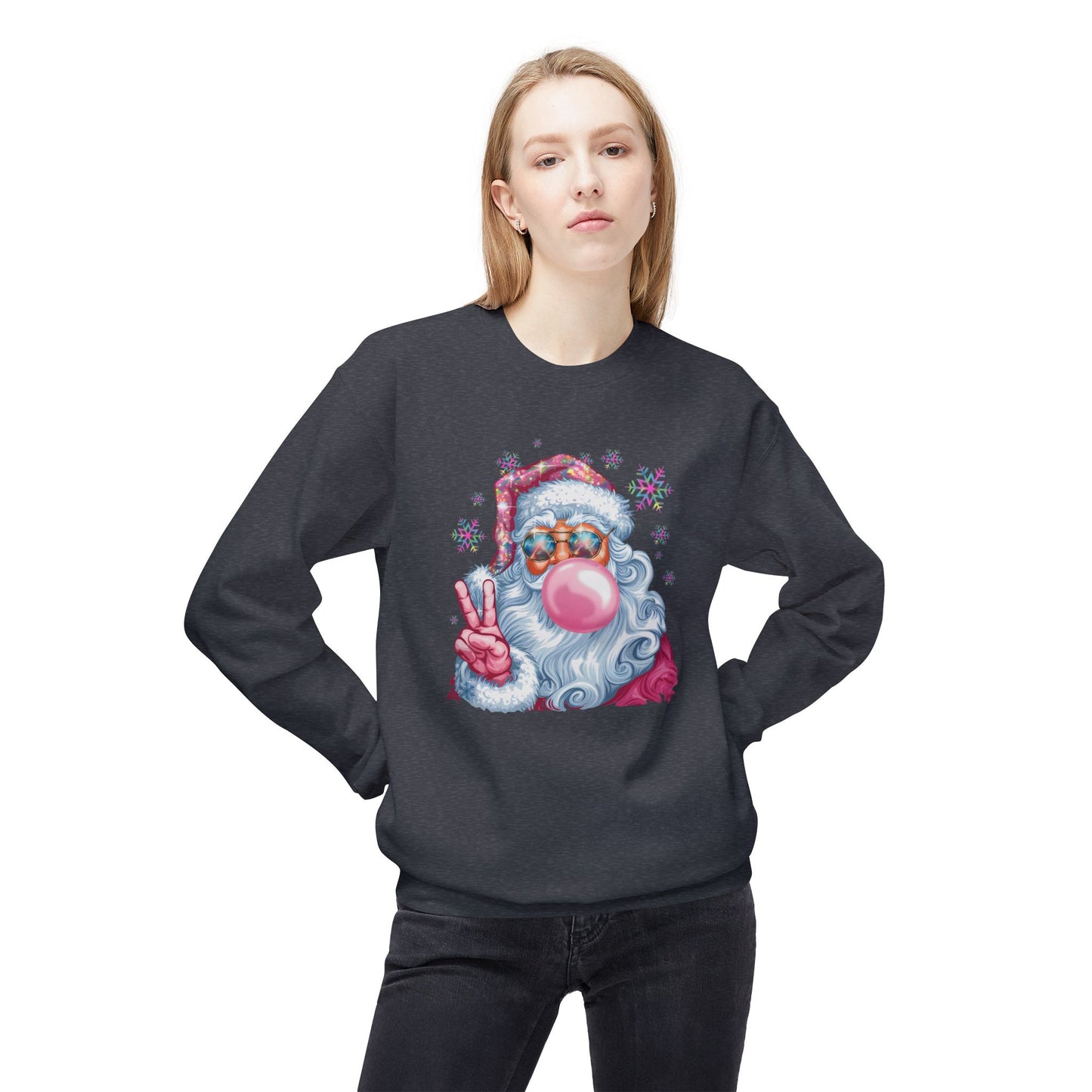 Santa Claus Midweight Softstyle Fleece Crewneck Sweatshirt
