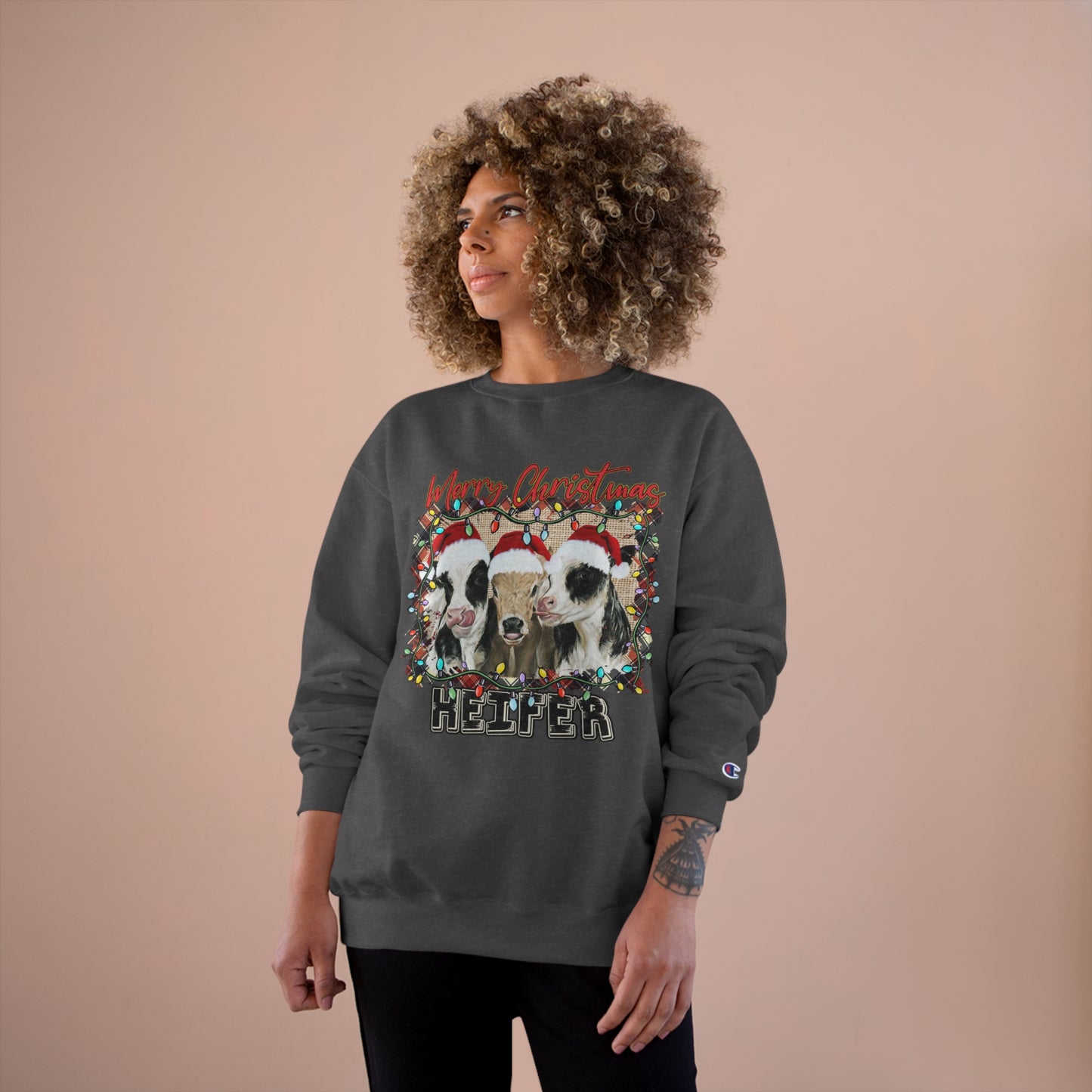 Merry Christmas Heffer Champion Sweatshirt