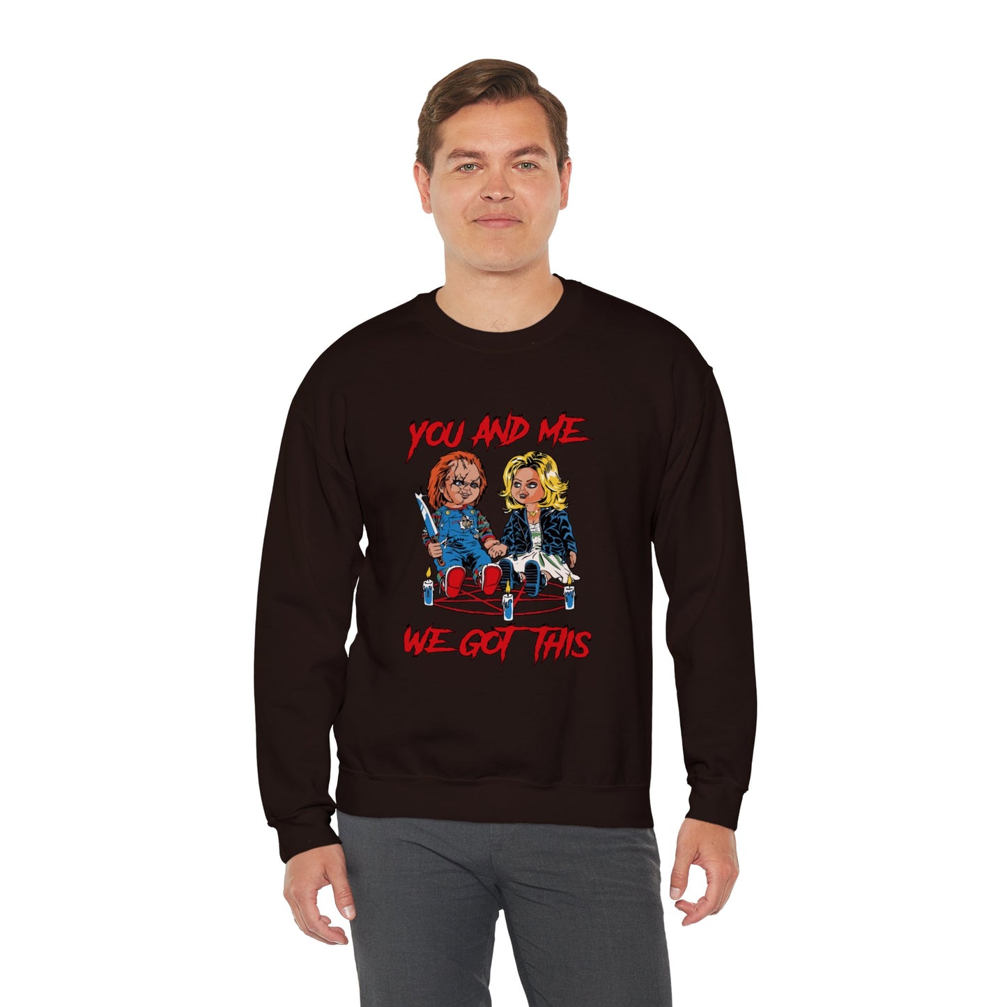 Chucky and bride Halloween Sweatshirt
