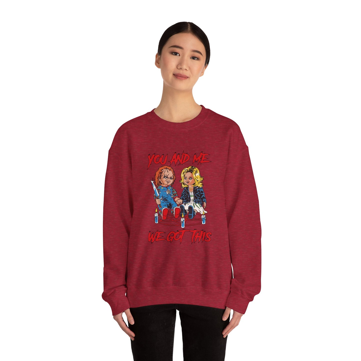Chucky and bride Halloween Sweatshirt