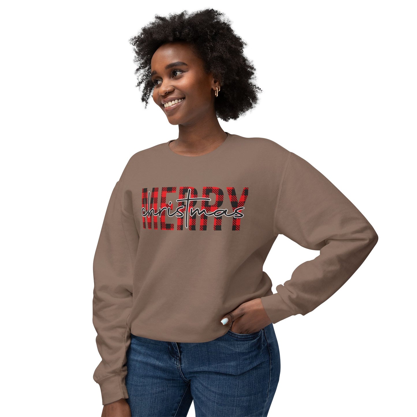 Merry Christmas Unisex Lightweight Crewneck Sweatshirt