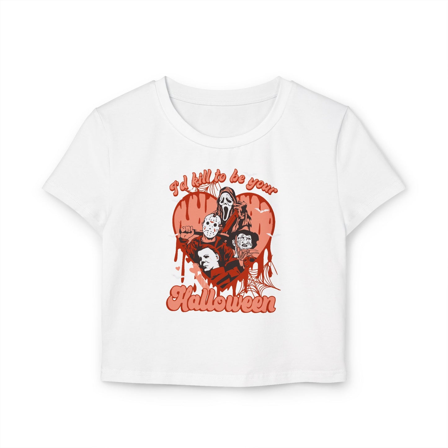Bold Statement Women's Baby Tee - Halloween Graphic Design for Casual Style