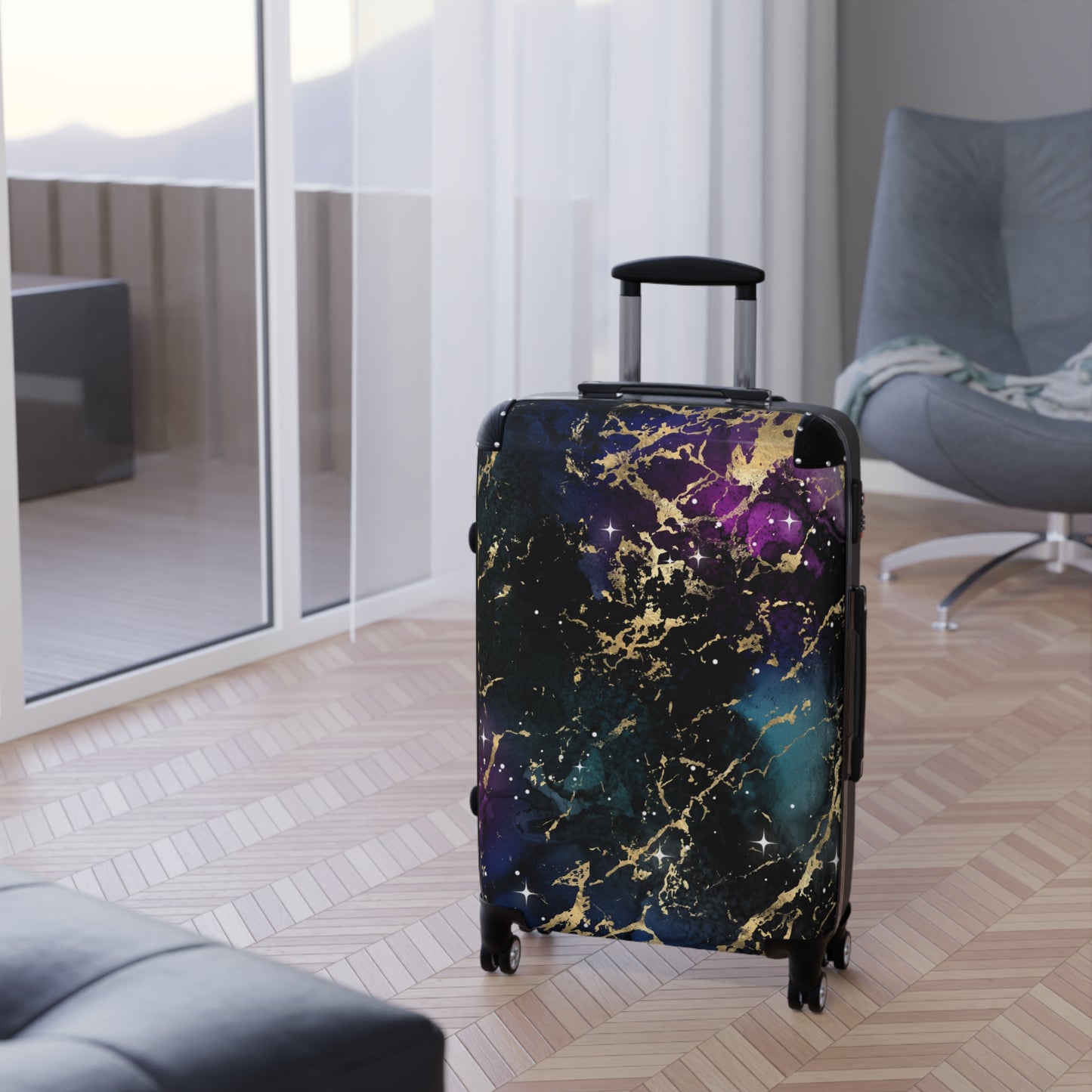 Purple Gold Suitcase