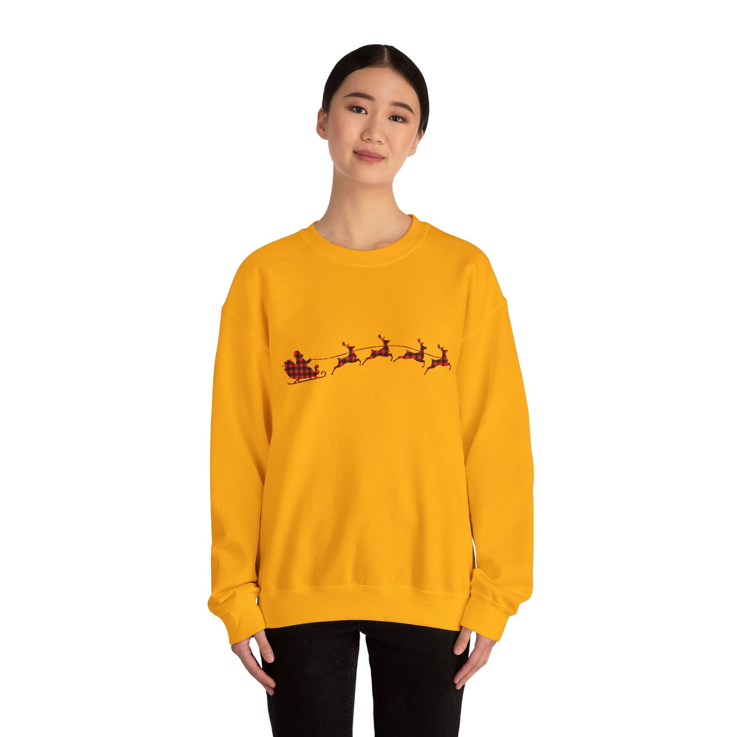 Unisex Christmas Crewneck Sweatshirt - Rudolph & Santa's Reindeer Treats Design