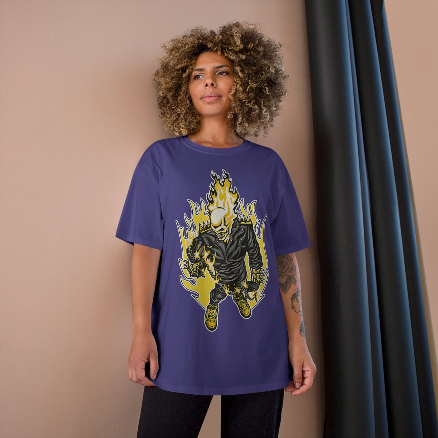 Flaming Skull Champion T-Shirt