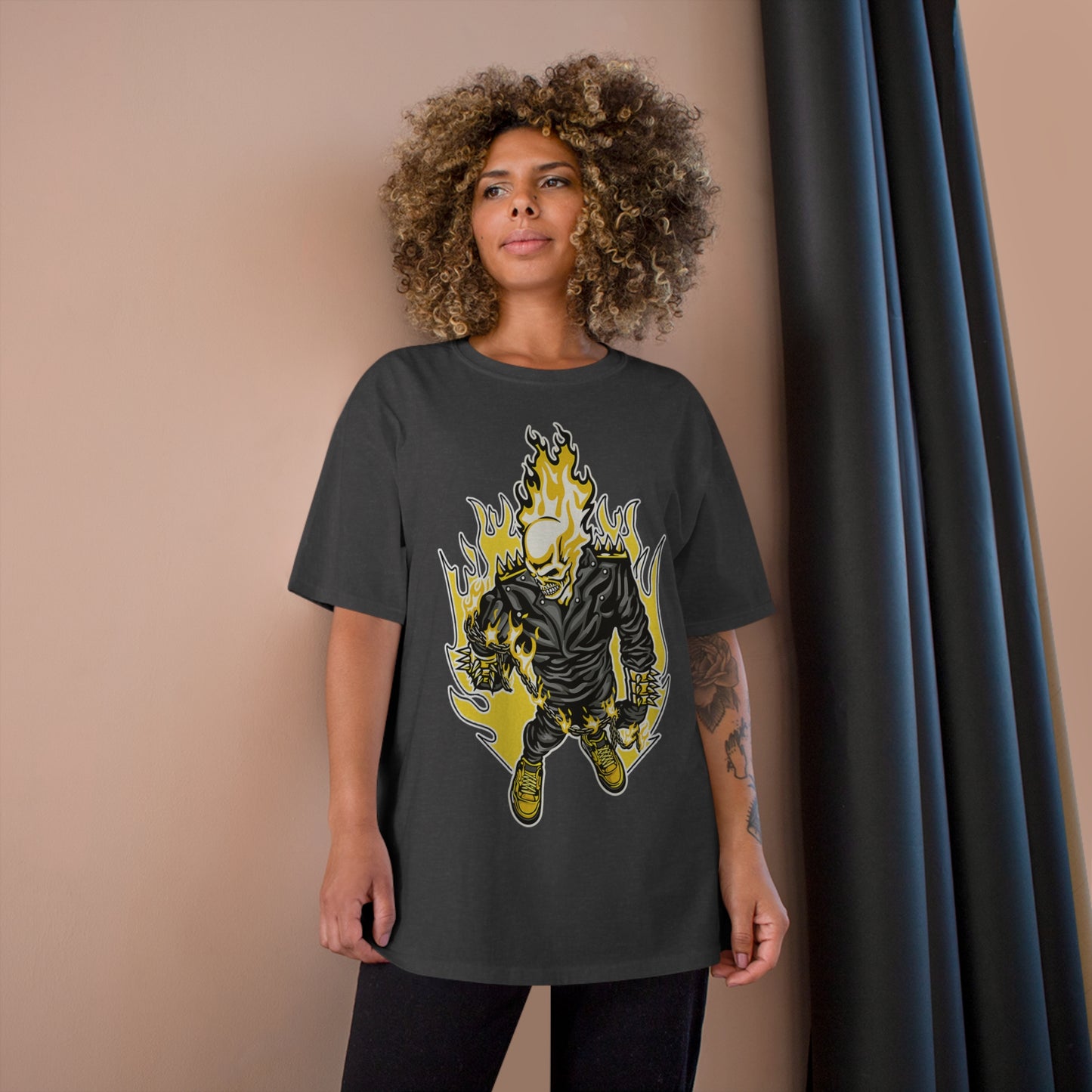 Flaming Skull Champion T-Shirt