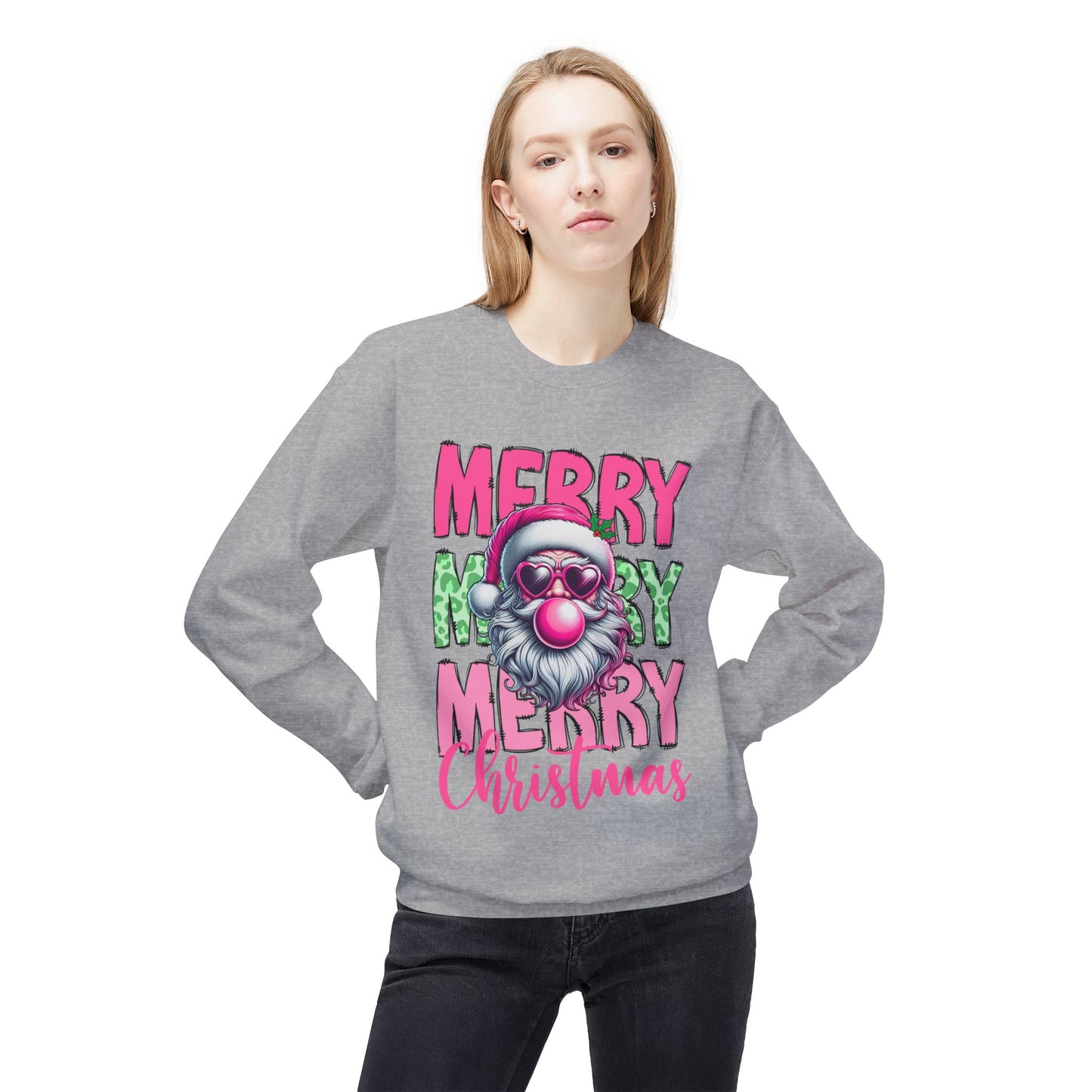 Merry Christmas Fleece Crewneck Sweatshirt
