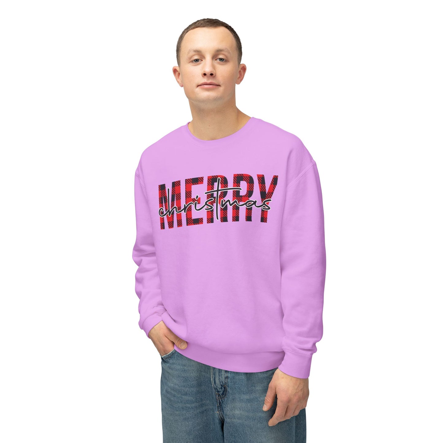 Merry Christmas Unisex Lightweight Crewneck Sweatshirt