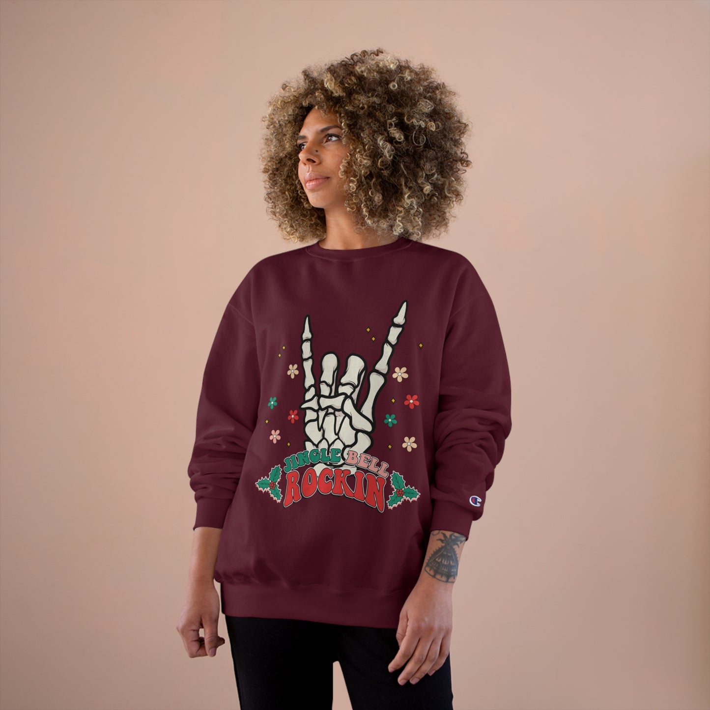 Rockin' Holiday Champion Sweatshirt - 'Jingle Bell Rockin' Design