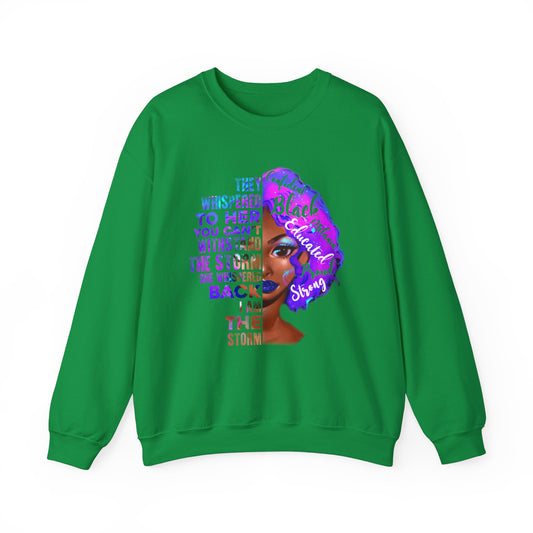 Black Educated Heavy Crew Sweatshirt