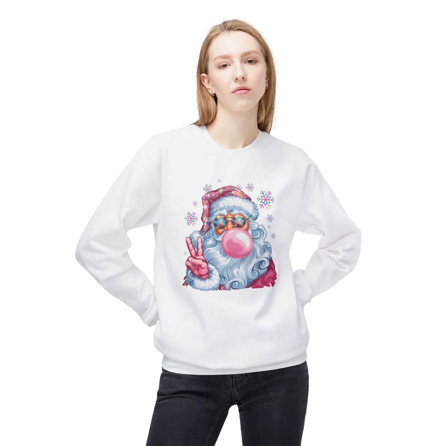 Santa Claus Midweight Softstyle Fleece Crewneck Sweatshirt