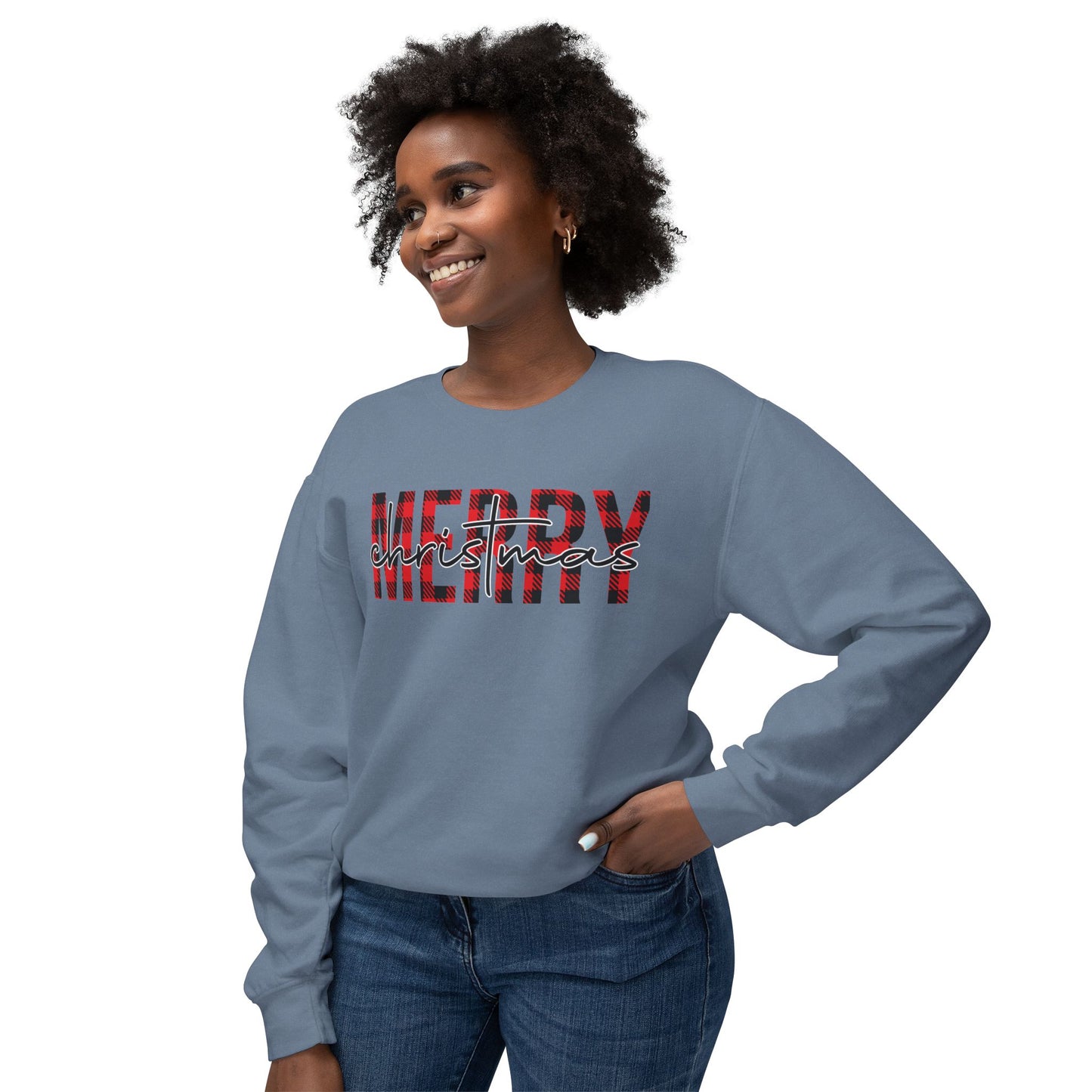 Merry Christmas Unisex Lightweight Crewneck Sweatshirt