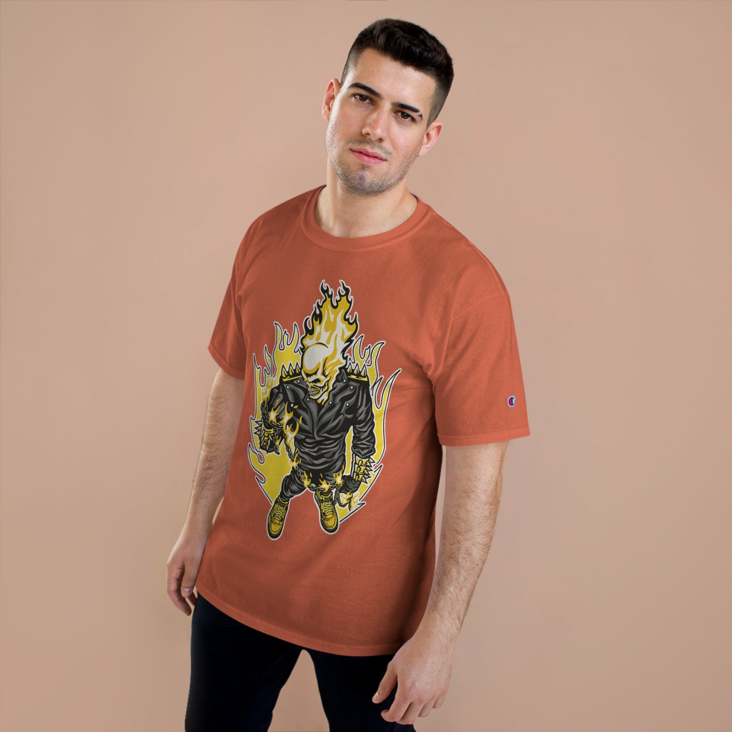 Flaming Skull Champion T-Shirt