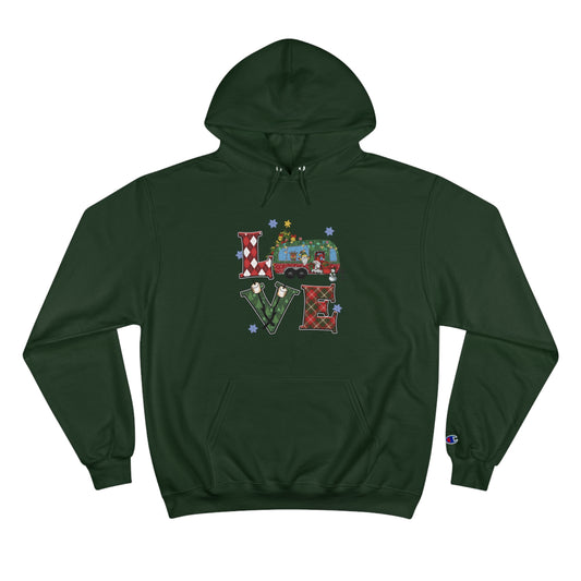 Festive Love Champion Hoodie - Christmas Truck Design