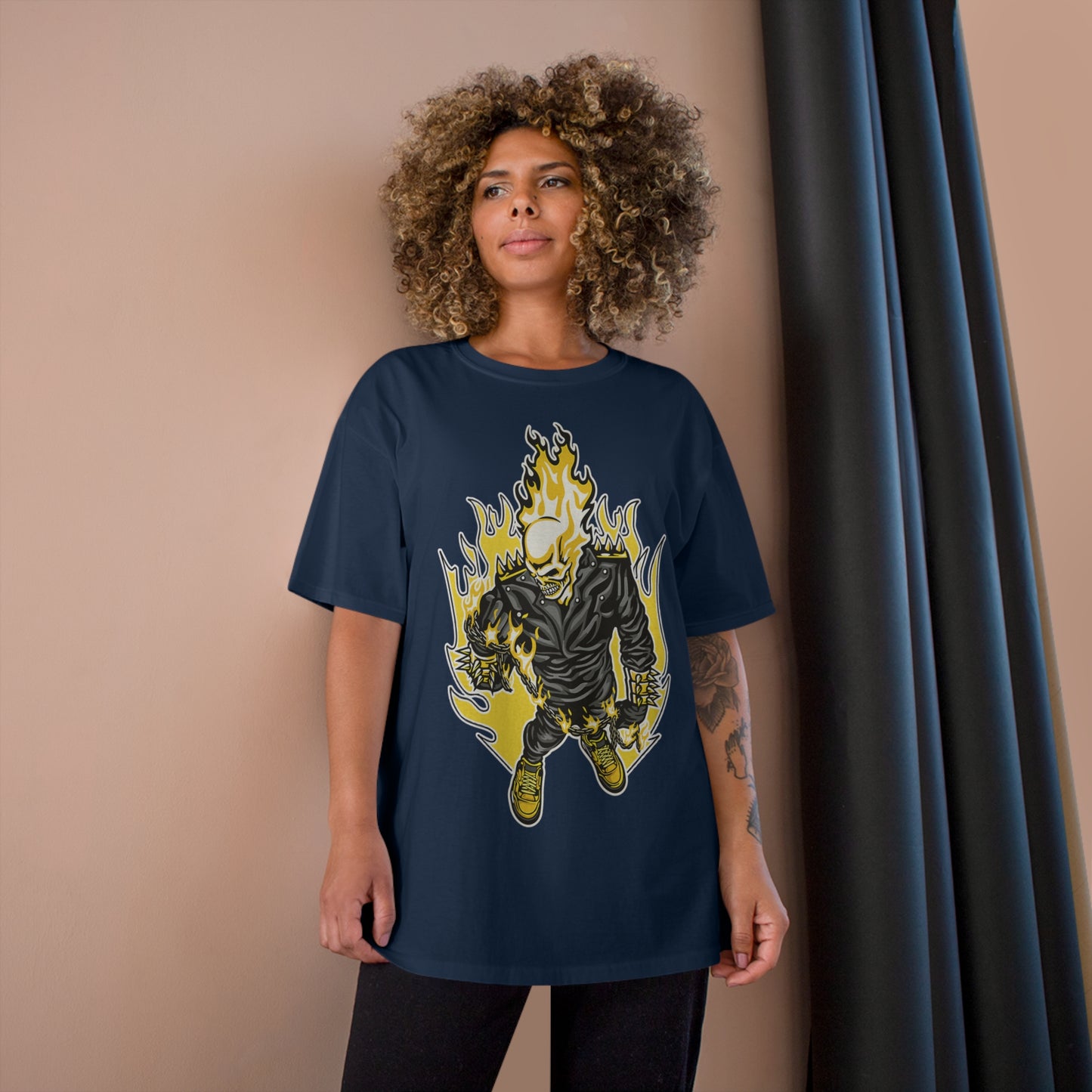 Flaming Skull Champion T-Shirt