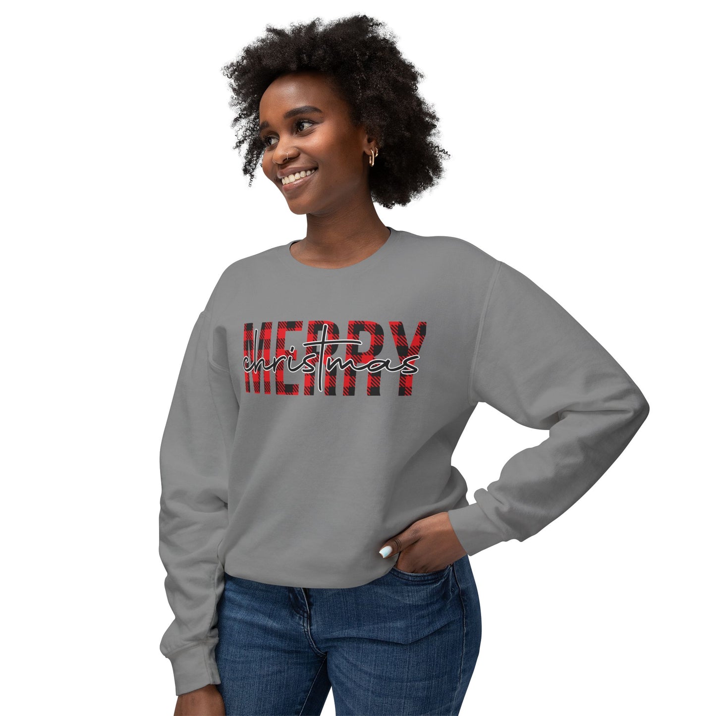 Merry Christmas Unisex Lightweight Crewneck Sweatshirt