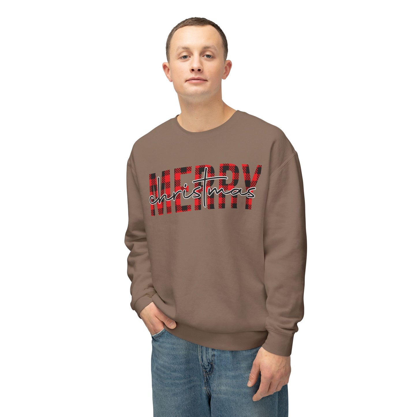 Merry Christmas Unisex Lightweight Crewneck Sweatshirt