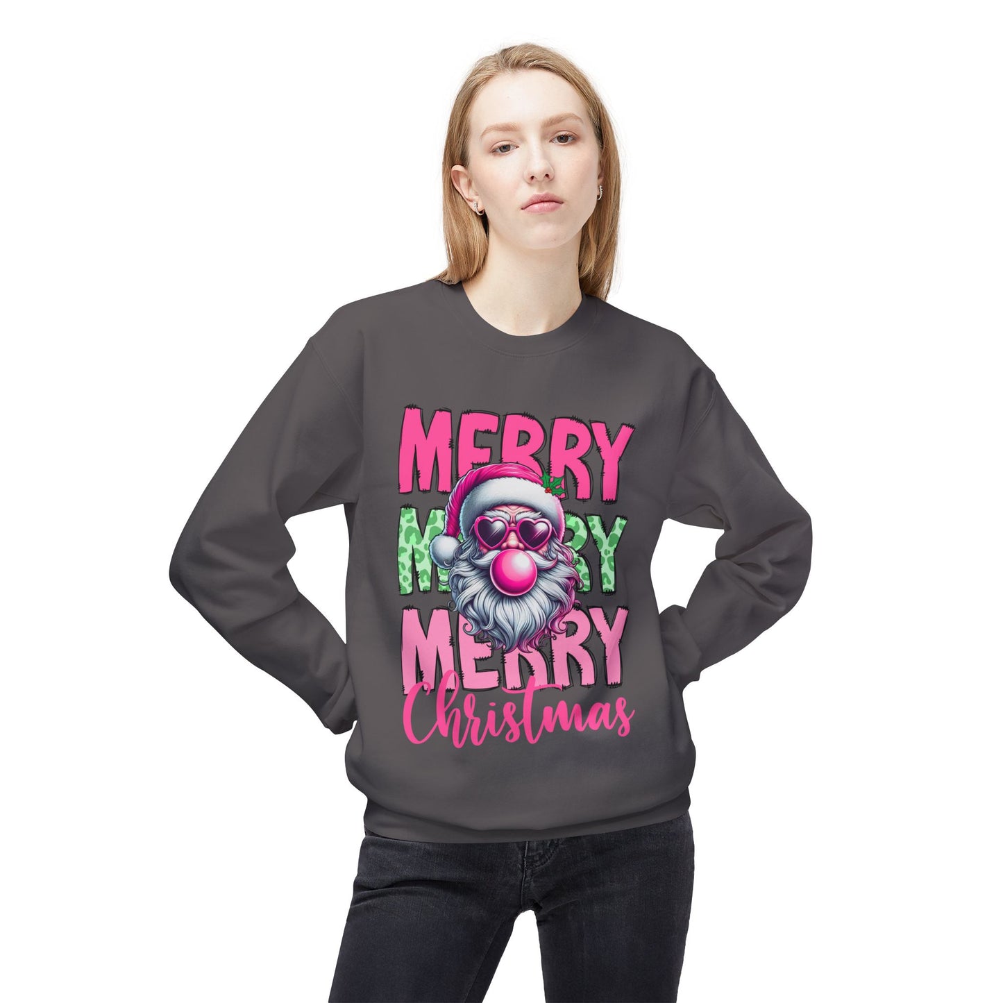 Merry Christmas Fleece Crewneck Sweatshirt
