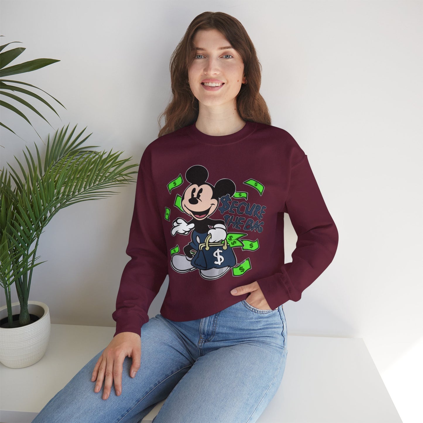 Unisex Sweatshirt - Secure the Bag Mickey Mouse Design