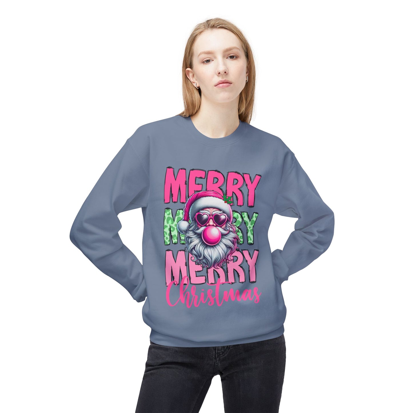 Merry Christmas Fleece Crewneck Sweatshirt