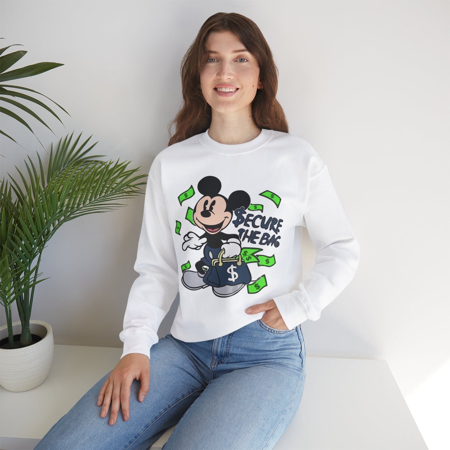 Unisex Sweatshirt - Secure the Bag Mickey Mouse Design