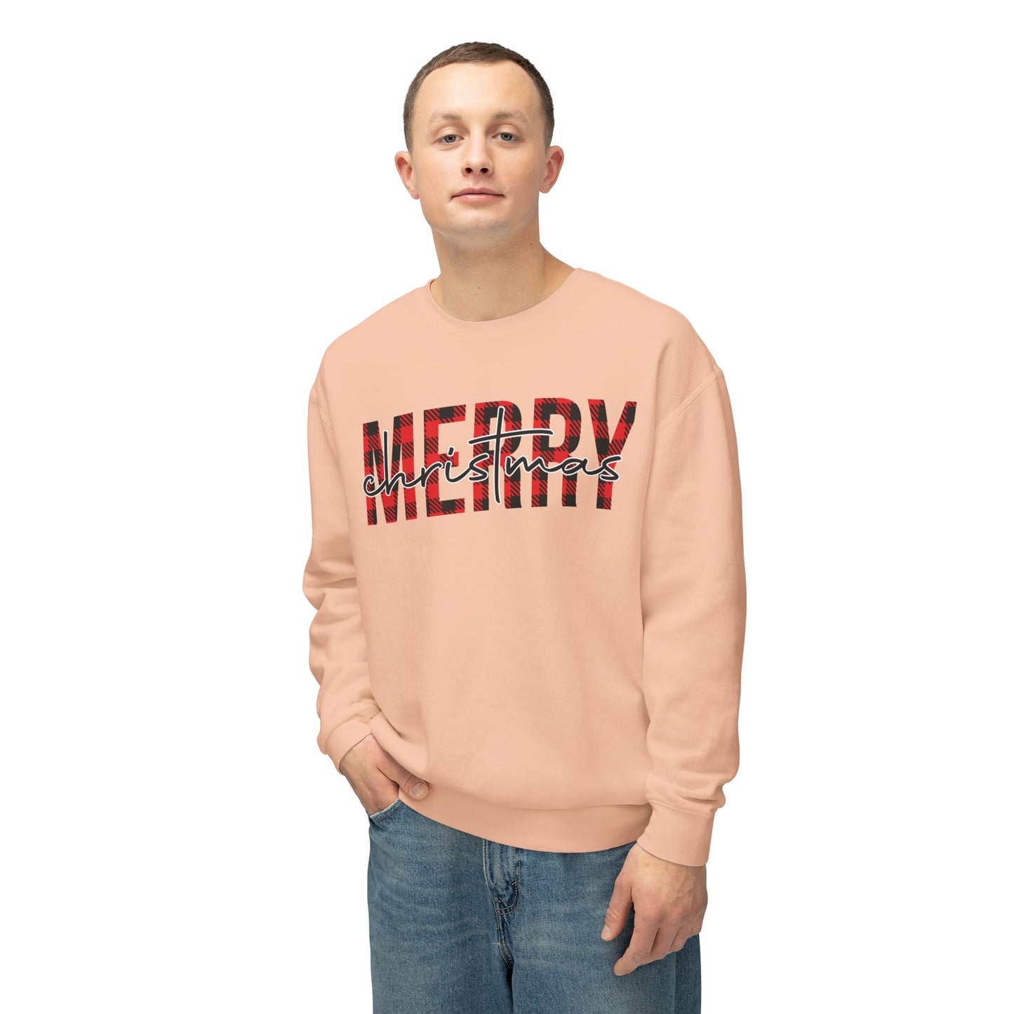 Merry Christmas Unisex Lightweight Crewneck Sweatshirt